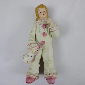 Pink Clown Girl Figurine by Mann Korea Milano Porcelain Sculpture - Picture 1 of 8