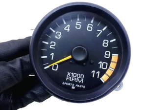Rare! TRD Tachometer 11000RPM 4-Cylinder Black Face Orange Illumination JDM F/S - Picture 1 of 8