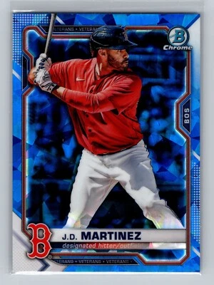 2021 Bowman Chrome Sapphire JD Martinez #58 - Boston Red Sox - Image 1 of 2