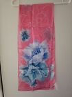 Jones New York Floral Scarf 100% Silk Vintage Pink Blue 50”x10” Rectangle 