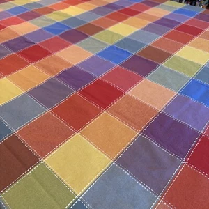 Fabric Spring Quilt Squares Tablecloth 60x120 Oblong Cotton Fresh Colorful - Picture 1 of 5