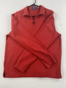 Suéter Polo Ralph Lauren para hombre M rojo mediano 1/4 cremallera manga larga - Imagen 1 de 12