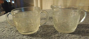 1950's Anchor Hocking Clear Sandwich Open Double Handle Sugar & Creamer - Picture 1 of 1