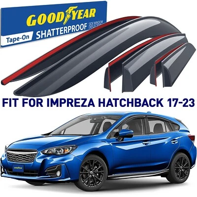 Protectores de lluvia viseras de ventilación para Subaru Impreza Hatchback 2017-2023 Foto 1 de 4