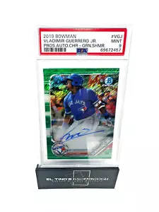 Vladimir Guerrero JR 2019 Bowman Chrome Green Shimmer 11/99 Auto CPA-VGJ PSA 9 - Bild 1 von 2