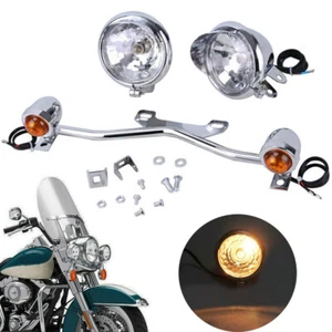 Driving Passing Fog Spot Light Turn Signal Lamp Bar For Harley Honda Kawasaki - Bild 1 von 11