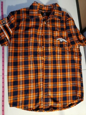 Ropa del equipo de la NFL Denver Bronco franela manga corta pequeños logotipos bordados BONITO Foto 1 de 4