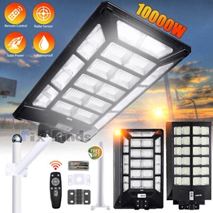 10000W Commercial LED Solar Street Light Outdoor Dusk to Dawn Solar Super Bright - Picture 1 of 164