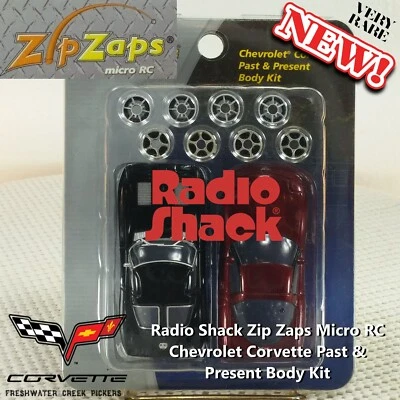 NEW Radio Shack Zip Zaps Micro RC Chevrolet Corvette Past & Present Body Kit NEW - Image 1 of 4