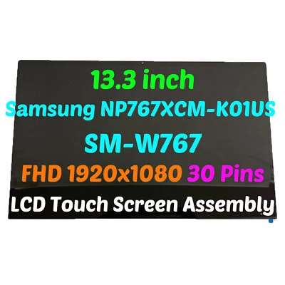 13.3" for Samsung Galaxy Book S NP767XCM LCD Touch Screen Assembly FHD 70 Pin - Image 1 of 4