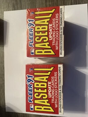 2 X 1991 Fleer caja de tarjetas de béisbol sellada 270 tarjetas/pegatinas MLB ⚾️ Foto 1 de 2