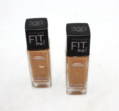 Lot of 2 Maybelline Fit Me Matte + Poreless Liquid Foundation 330 Toffee Caramel - Image 1 of 4