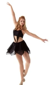 Far Away Adult X-Large New Dance Costume Lace Fairy Ballet Dress Over Biketard - Picture 1 of 3