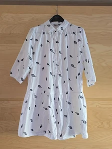 ** ULLA POPKEN ** Tunika Bluse Knöpfe weiß mit schwarzem Blattmuster** Gr. 42/44 - Bild 1 von 2