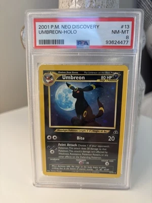 PSA 8 2001 Pokemon Umbreon 13/75 Neo Discovery Holo NM/Mint 💎 - Image 1 of 3