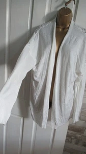 PRIMARK ● size XL 18 20 ● white lace back open front cardigan top womens ladies - Picture 1 of 5