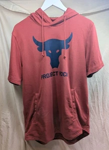Sudadera con capucha Under Armour Project Rock para hombre roja talla grande manga corta - Imagen 1 de 6
