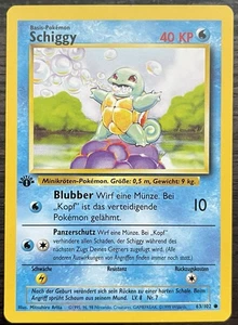 Vintage Squirtle Schiggy 63/102 Base Set German 1st Edition NM+ Mint Pokemon TCG - Picture 1 of 2