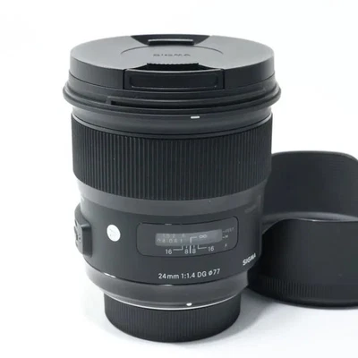 Near Mint Sigma 24mm F/1.4 DG HSM Art Wide Angle Prime Lens For Nikon F #20145 - Image 1 of 4