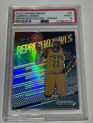 2014-15 Prizm Representatives Silver Prizm- LeBron James PSA 9 Cavs Heat Lakers - Image 1 of 3