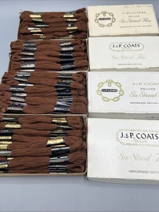 95 Skeins J&P Coats Deluxe 6-Strand Cotton Embroidery Floss Dark Colonial Brown - Picture 1 of 10