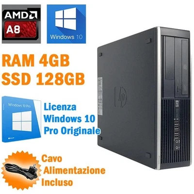 Computer Desktop Hp Compaq Pro 6305 Sff Amd A8 Ram 4gb Ssd 128gb  Ricondizionato - Immagine 1 di 4