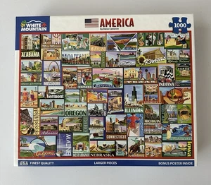 White Mountain Puzzle America 2023 von Steve Cameron 1000 Teile große Teile gebraucht - Bild 1 von 6