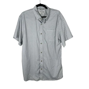 Poncho Performance Slim Fit grau blau weiß kariert Kurzarm Hemd mit Knöpfen XL - Bild 1 von 5