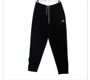 Vintage 90s Adidas Mens M Spell Out Tapered Leg Warm Up Soccer Pants Black - Picture 1 of 8