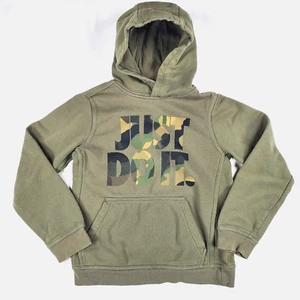 Nike Camouflage Just Do It Hoodie Sweatshirt Youth Size Medium Olive Green - Picture 1 of 12