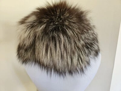 Sombrero de piel de zorro plateado real GORRA SOMBRERO DE INVIERNO 22"/7 circunferencia Foto 1 de 3