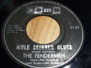 THE FENDERMEN - MULE SKINNER BLUES - 1960 ROCK 7" SINGLE 45 RPM, SOMA 1137 (VG) - Picture 1 of 2