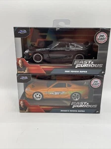Jada 1/32 Fast and Furious Supra Lote de 2 1995 Toyota Supra & Brian’s Supra Negro - Imagen 1 de 12