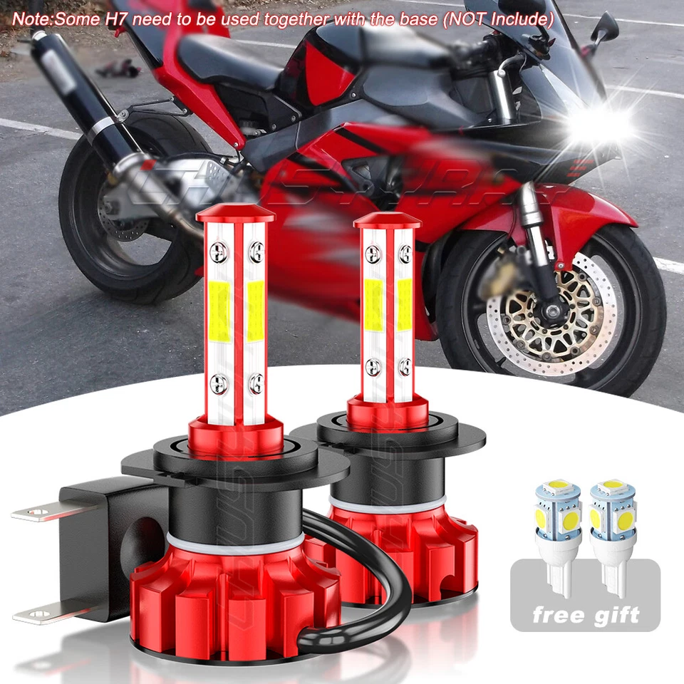 PARA 2002-2003 HONDA CBR954RR LÂMPADAS DE LED PARA FARÓIS DE MOTOCICLETA 2 PEÇAS H7 BRANCO 6000K - Imagem 1 de 4