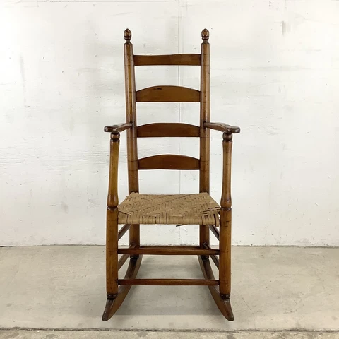 Vintage Antique Rush Seat Child Rocking Chair Cover