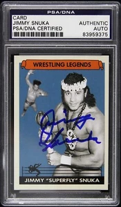 Tarjeta coleccionable firmada por Jimmy "Superfly" Snuka Wrestling Legend (PSA/DNA en losa) - Imagen 1 de 2