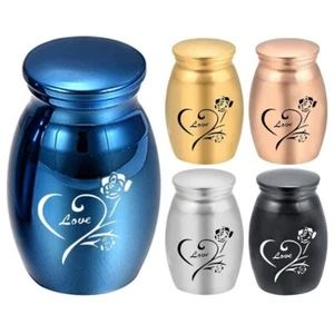Mini Urn For Ashes Cremation Memorial Keepsake Container Jar Steel Pet Urn Jar - Picture 1 of 11