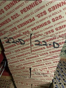 2022-d Uncirculated Unopened $25 Pennies Bank Box containing 50 rolls.  2 Boxes - Picture 1 of 3