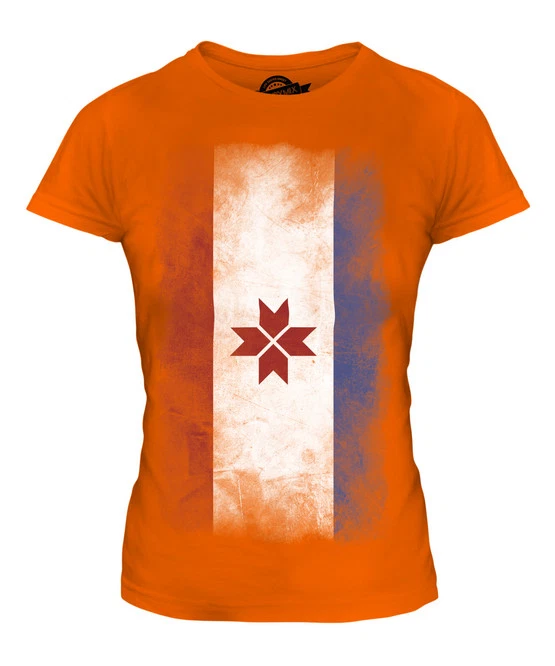 CAMISETA DE MUJER BANDERA DESCOLORIDA DE MORDOVIA CAMISETA DE REGALO DE FÚTBOL ROPA CAMISETA Foto 1 de 1