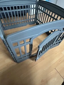 Iris Ohyama Dog Pen H60cm, 4 Panels, Grey, Dog Cage, Plastic *SLIGHTLY DAMAGED* - Picture 1 of 4