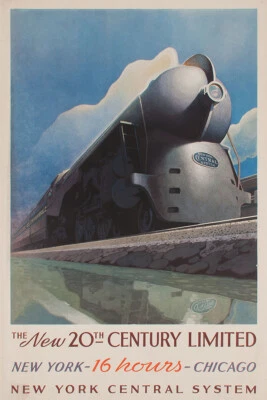 Настенное искусство New York Central SystemTraveling To Chicago на поезде - ПЛАКАТ 20 дюймов x 30 дюймов - Изображение 1 из 3