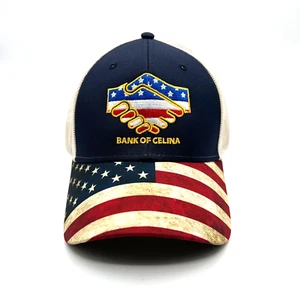 NWOT Cap America Bank of Celina American Flag Mesh Trucker Snapback Cap - Picture 1 of 5