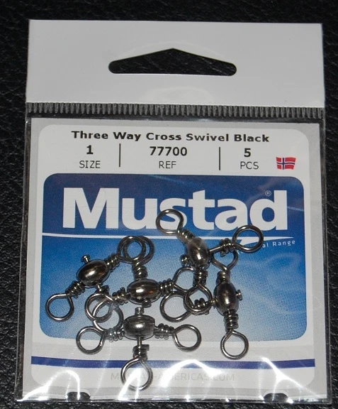 Paquete de 5 cañones Mustad 77700-01 Mustad 73 lb giratorios cruzados de tres vías - tamaño 1 Foto 1 de 1