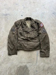 Vintage Military Jacket Bomber Style WW2 Era Wool Jacket. - Picture 1 of 5