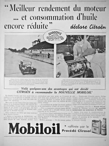 PUBLICITÉ 1937 HUILE MOBILOIL BB PROCÉDÉ CLIROSOL MEILLEUR RENDEMENT DIT CITROËN - Imagen 1 de 1