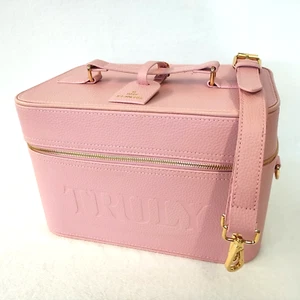 Truly Beauty Women's Vegan Leather St Tropez Luxury Travel Trunk Pink 12.5x8.5x8 - Picture 1 of 20