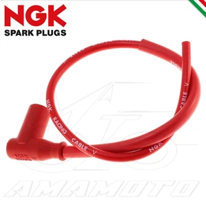 CAVO CANDELA NGK RACING CR2 SILICONE ROSSO CON PIPETTA MOTO SCOOTER UNIVERSALE - Foto 1 di 2