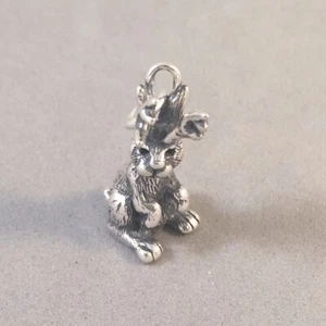 0,925 Sterlingsilber 3-D JACKALOPE CHARM NEU Kaninchenhörner Anhänger 925 AN16 - Bild 1 von 6