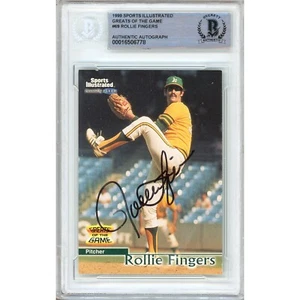 1999 Sports Illustrated Greats of the Game #69 Rollie Fingers AUTO Card Beckett - Picture 1 of 5