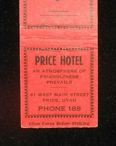 Teléfono Price Hotel Friendliness 41 West Main Street década de 1940 188 Price UT Carbon Co - Imagen 1 de 1